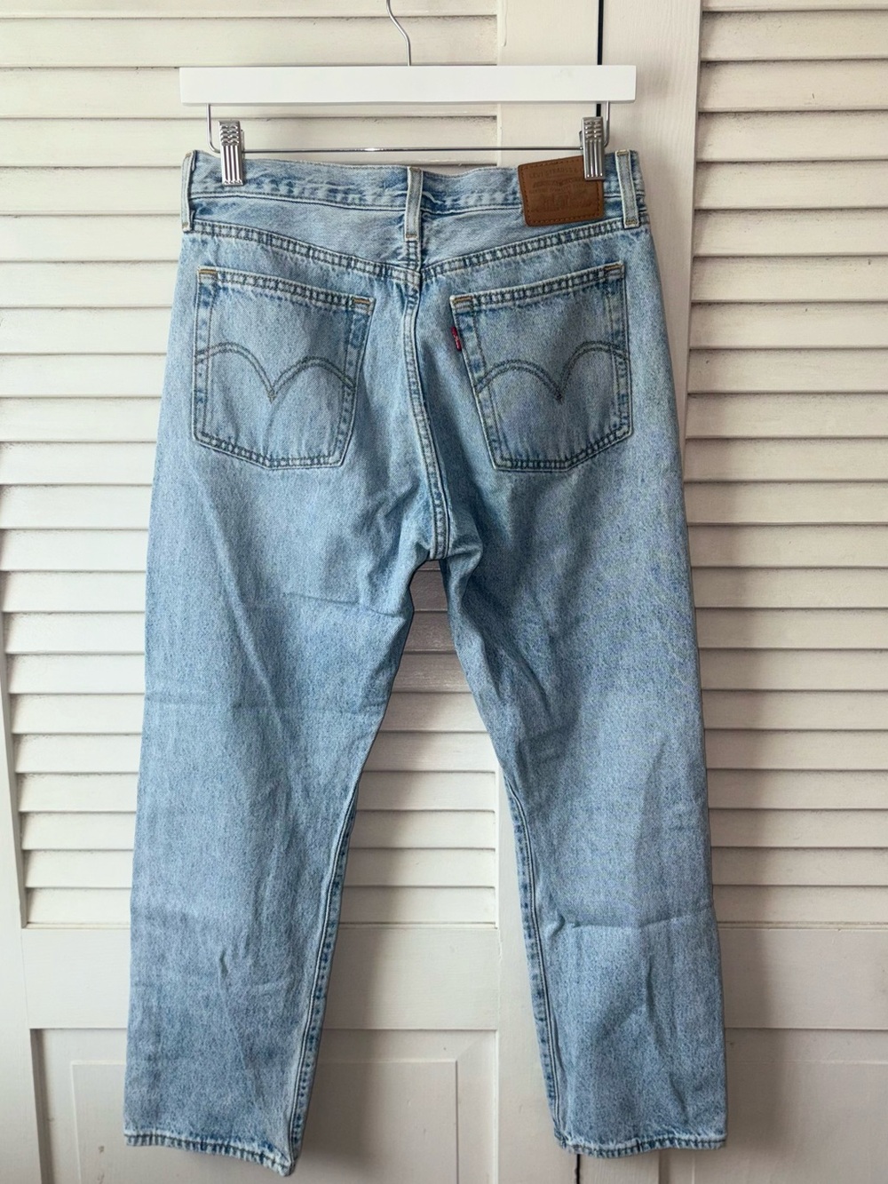 Levi's Premium Wedgie Straight Jeans 27 High Rise Ankle Crop Light Wash 26" - Picture 5 of 7